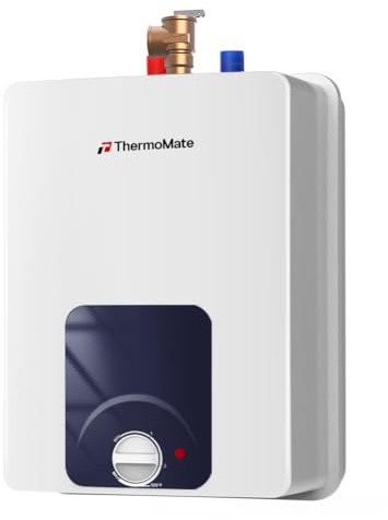 ThermoMate Mini Tank Water Heater Electric, ES250B 2.5 Gallon Point of Use Under Sink Water Heater, 120V Corded Wall or Floor Mounted, UL Listed
