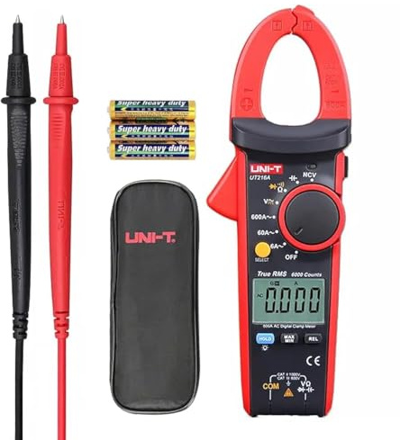UNI-T Multimeter clamp meter UT216 Series True RMS Digital clamp meter UT216D 600A MAX/MIN/Relative Modes NCV Flashlight VFC Current clamps