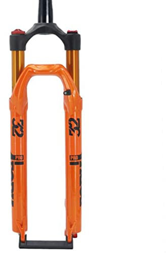 ZECHAO 1-1/2 Fahrrad Gabel MTB,27,5/29inch Schnellspanner 9mm Rebound Anpassung Fahrrad Stoßdämpfer Gabeln 120mm Federweg Fahrrad Federgabel (Color : Orange, Size : 27.5inch)