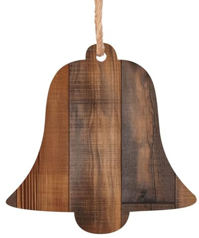 Braun Holz Holz Weihnachtsglocke Form Ornamente Holz Weihnachtsbaum Hängende Dekoration Weihnachtsbaum Ornamente mit Seilen für Weihnachten Urlaub Dekorationen