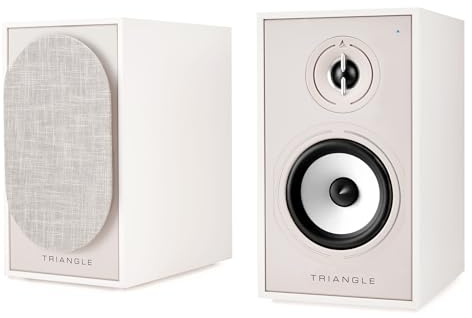 Triangle - BOREA BR02 Connect Active Speakers - Bluetooth Bookshelf Speakers with 2x 50W Amplifier - HD Audio - PHONO/Turntable TV Arc & USB Inputs - 176 x 310 x 274 mm - Cream (Pair)