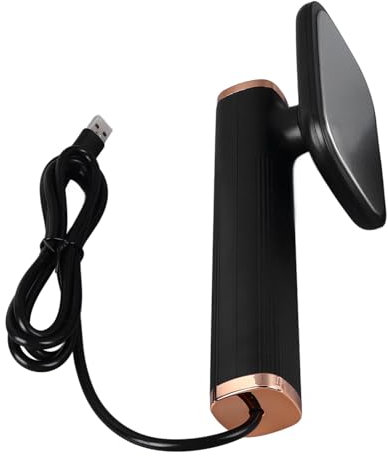 Ferro da Stiro a Vapore Girevole con capacità di 20 Ml, Mini Macchina da Stiro Portatile con Presa USB Portatile per Viaggi a Casa (BLACK)