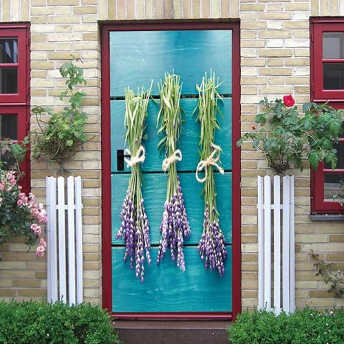 3D Kreative Türaufkleber Einfachheit Fenster Lila Lavendel 80 X 200 Cm Türtapete Selbstklebend Türposter - Fototapete 3D Effekt Türfolie Poster Tapete Wandtattoo Diy Selbstklebende Wandbil -7T9B1V8U6T