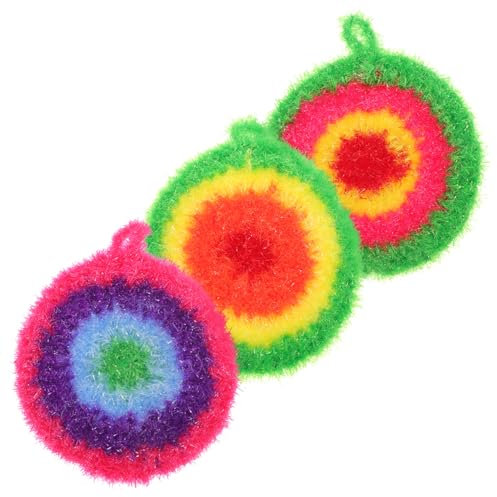 BUGUUYO 3piezas Paños De Cocina Reutilizables Estropajos No Rayan para Platos y Ollas Poliéster Duradero Colores Vibrantes Utensilios De Cocina Multifuncionales