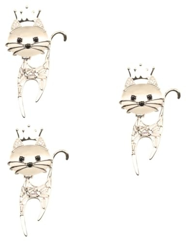 TENDYCOCO 3 Pièces pince à linge épinglette animal mode insignes de chats revers émail chats Broche en Broche épingle à nourrice de en artificielle