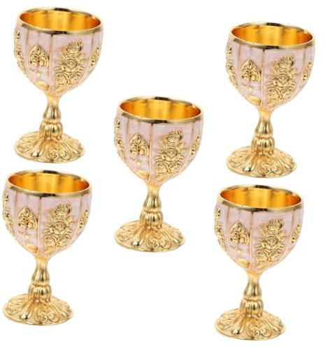 Alipis Coupe Graal Calice Pour Boire 5 Pcs Européen Verre à Vin Calice Tasse Hommes Tasses à Café Calice Tasse à Boire Jus Verres à Boire Verres à Gobelet En Tasses Vintage Lunettes Rétro Alliage