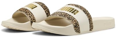 PUMA Leadcat 2.0 Animal Flair - Sandalias para mujer, Alpine Snow Puma Gold, 37 EU