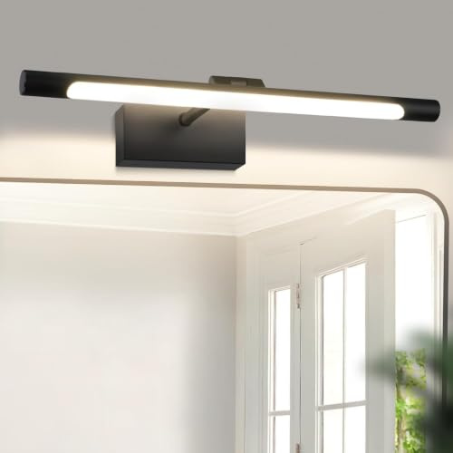 Homefire LED Spiegelleuchte Bad Spiegellampe 40CM 6W Badleuchte Badezimmer | Schwarz Wandleuchte Wasserdicht IP44 Wandlampe 4000K Neutralweiß Badlampe für Badschrank Küche