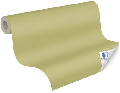 Livingwalls Wallpaper DESIGNDROP - precovered Non-Woven Wallpaper in Solid Colour in Green - 10,05m x 0,53m - Plain Wallpaper for Various Rooms - 784993