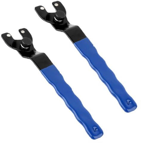 2 Pcs Angle Grinder Spanner, Adjustable Lock-nut Grinder Wrench Universal Pin Key Wrench for Angle Grinder, Capacity 12-47mm, Total Length 19cm