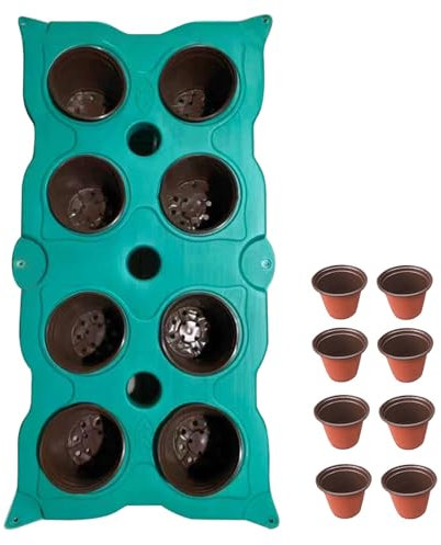 KLYDBMYT Schwimmender Pflanzkorb-Set für Teiche mit 8 Pflanztöpfen, grüne Wiederverwendbare Teichkörbe, künstliche schwimmende Aquaponik-Insel, Dekoration für Koiteiche (Farbe: Pflanzgefäß B)