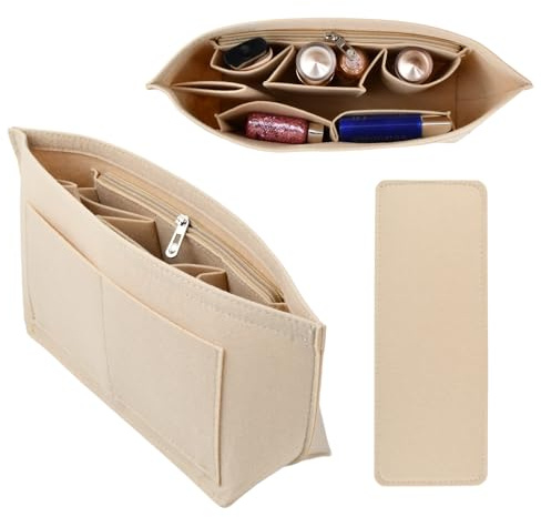 Organisateur de Sac, Organiseur à Main, Poches Intérieures, D'Insertion Avec Fermeture à GlissièRe, Organisateur de Maquillage pour le Voyage et le Dortoir, IntéRieur Robuste Et Durable