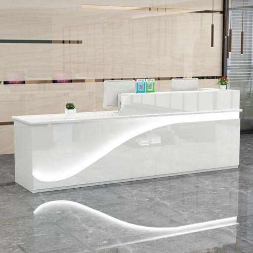 ZXLBTNB Rezeption Desk, Checkout -Schalter, Rezeptionschalterschalter, Ecception Counter Desk mit verstellbarem Regal und abschließbaren Schubladen, für Bekleidungsgeschäft, Firmenanlage, Café -Shop