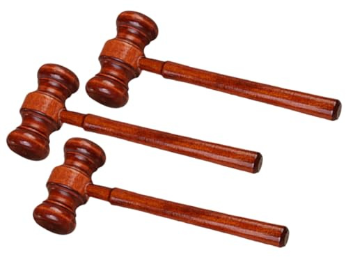 NAMOARLY Richterhammer mit Klarem und Lautem Klang Multifunctional 3 Stück als Geschenk für Auktionen