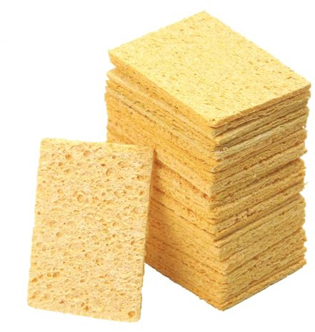 Soldering Sponge, Soldering Iron Tip Cleaner - 20 Pcs Solder Sponges Cleaning Pads for Soldering Iron Stand | Soldering Accessories | Reusable | 4x5.5x1 cm