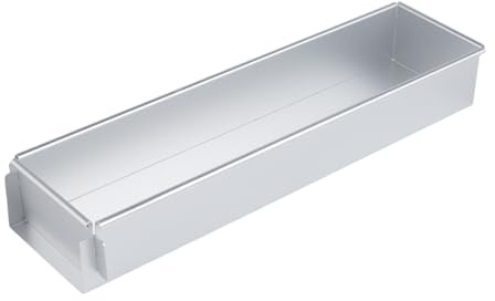 Molde rectangular de aluminio para tartas de queso, marco móvil Qmv667 (plata1, 40 cm)