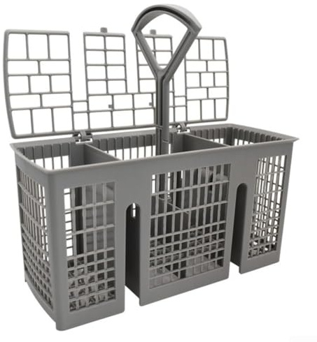 Panier à couverts de rechange avec poignée 6 compartiments pour lave-vaisselle Bosch, Siemens, Bauknecht, Neff Gris 22,8 x 9 x 11,7 cm