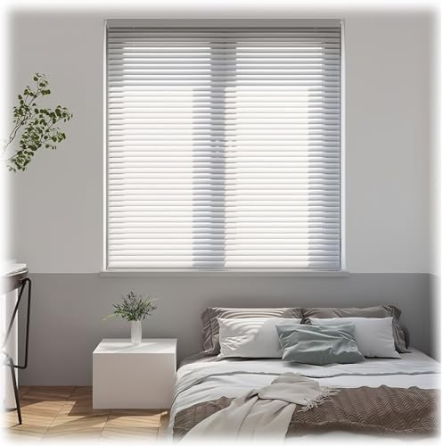 Persianas venecianas Sin Cables, Persianas venecianas de Aluminio - sin Taladrar - Privacidad - Lamas De 1.5cm - para Hogar y Oficina Fácil Instalación(Silver)