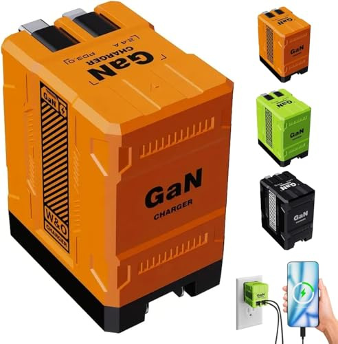 Upgrade W&O 2-in-1 GaN 20W Fast Charger, Retractable Wall Fasts Charging Power Adapter with All in One Foldable Plug, Versatile Portable Fast Charger Module for Universal (Orange)