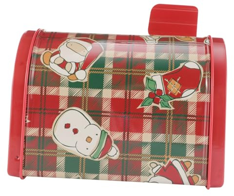 VERDANVERSE Caja De Lata Creativa Navideña Caja De Hojalata Forma De Buzón Para Almacenar Dulces Eventos De Navidad