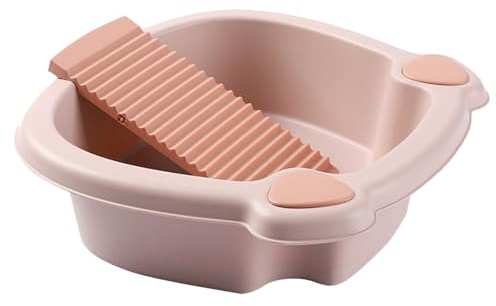 Bacinella per Lavare i Vestiti Rosa, Set da 1 in PP | Lavaggio Mano per Capi Delicati, per Casa e Dormitorio, Asse Lavapanni per Lavatoio