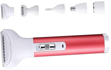 Multifunktionsrasierer für Frauen, USB, 600 mAh, Fünf Trimmköpfe | Arme und Wangen, Sanfte Rasur sowie Haarentfernung, Aluminiumlegierung, ABS und Edelstahl, Inklusive USB Kabel