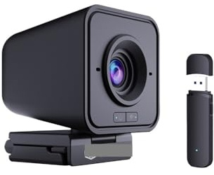 YVAAASIYC Webcam wireless 1080P for PC, con microfono, webcam da 2,4 GHz for videochiamate in streaming TikTok/YoTube