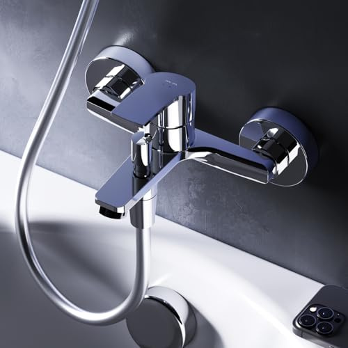 Badewannenarmatur mit Auslauf, Mischbatterie Badewanne, Brausebatterie Wanne, Einhand-Wannenbatterie für Badewanne und Dusche, Badezimmer Armatur, Chrom, AM.PM Play F8Y10000