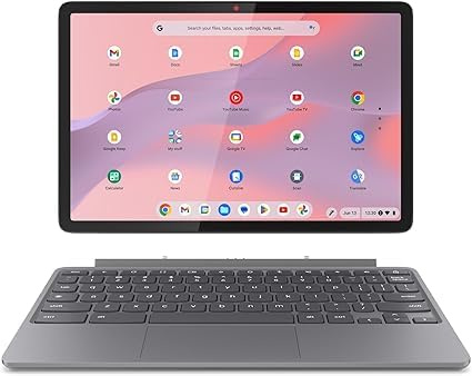 Lenovo IdeaPad Chromebook Duet | 11 Inch FHD+ 1200p Laptop | MediaTek Kompanio 838 | 4GB RAM | 128GB eMMC | Chrome OS | Luna Grey USI Pen 2 | Folio Stand + Folio Keyboard