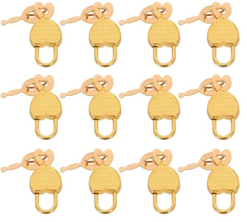 Beavorty Mini Cadenas de Cœur Lot de 12 Dorés Clé pour Cahiers Articles de Papeterie et Petits Bagages Protection de Confidentialité