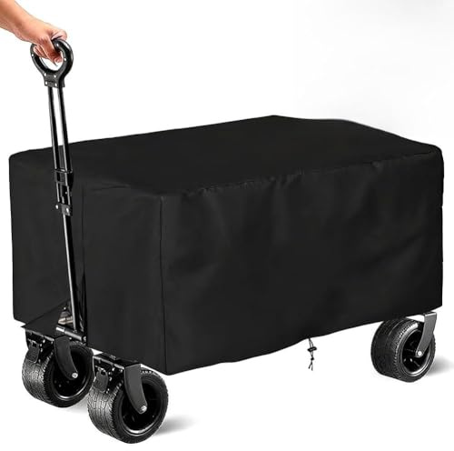 DASIAUTOEM Skydd för rullvagn, vattentät, 210D Oxford-duk, UV-skydd, vikbar, regnskydd för trädgårdsvagn