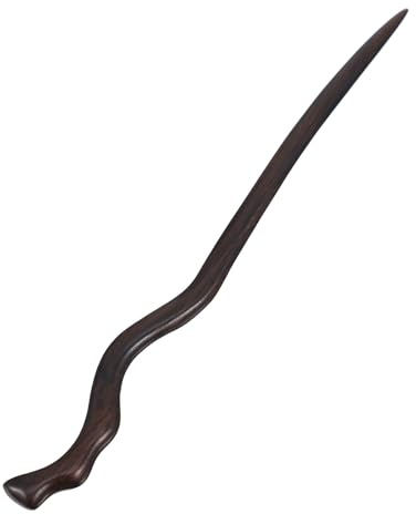 Adorainbow Forcina per Chioma in Legno di Ebano Nero, Bastoncino Vintage Stile Cinese, Accessorio Classico Hanfu per Donna e Ragazza, per Feste e Occasioni Informali