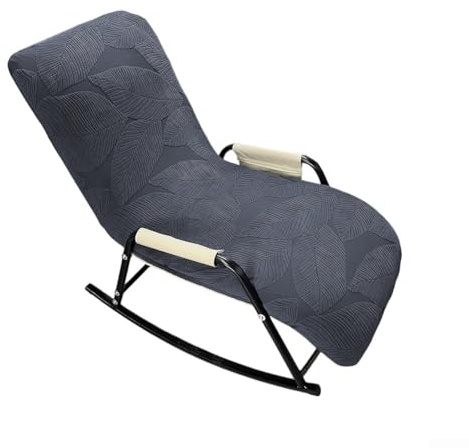 DAZZLEEX Copertura elastica per sedia a dondolo in morbido pile, per poltrona a sacco da balcone, protezione contro fuoriuscite di polvere e usura, grigio scuro