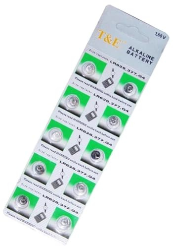 Live-wire-direct AG4 Knopfzelle für Uhren Typ LR66 LR626 377 CR626SW 1,55 V, 10 Stück