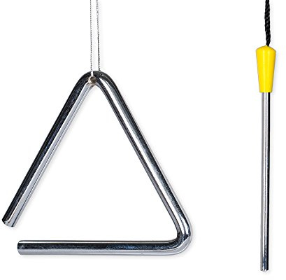 Broadway Gifts 4.3 Silver Metal Triangle with Striker Ornament Decoration
