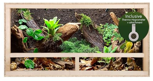 REPITERRA Terrarium für Reptilien & Amphibien, Holzterrarium mit Seitenbelüftung 60x30x30 cm