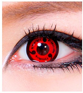 lentilles pour halloween de couleur fantaisie déguisement annuelles valables 1 an (infernal wheel D) sans correction