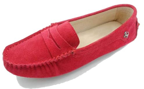 MGM-Joymod Mocasines planos de piel de ante para mujer, cómodos, casuales, para caminar, para conducir, mocasines, zapatos de senderismo