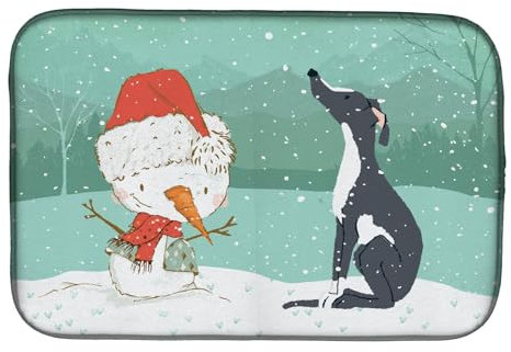 Caroline Treasures CK2044DDM tapete de secado para platos de Navidad, diseño de muñeco de nieve, color negro, poliéster, multicolor