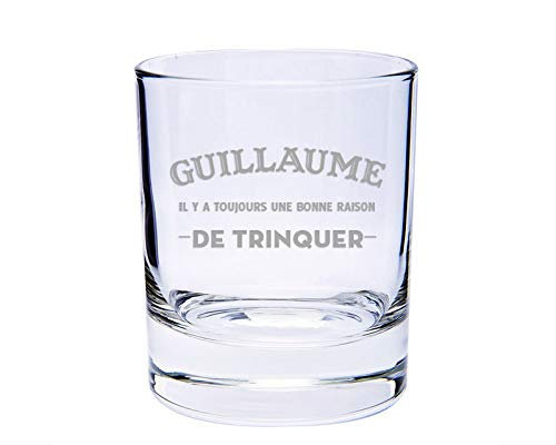 CADEAUX.COM - Verre à Whisky Tumbler Personnalisable 30cl - Une Bonne Raison de Trinquer - Fête des Grands-Pères - Cadeau Papy Noel