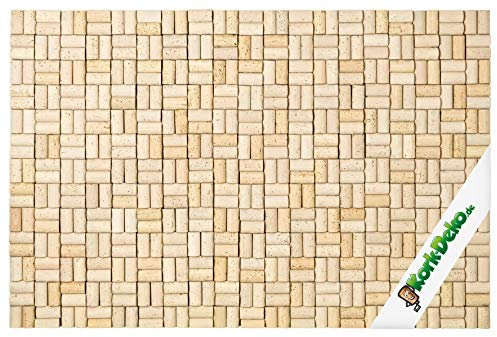 Kork-Pinnwand – XL Pinnwand aus neuen Korken/Weinkorken – 90 x 60 cm – 100% Naturkorken – elegant und stilvoll – Accessoire für Küche und Wohnzimmer (Neue Korken)