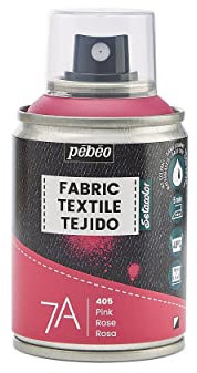 Pébéo - Pintura en spray para textiles 7A Spray - Tejidos naturales y sintéticos - Base de agua - Sin disolventes - Resistente al Lavado a Máquina - Pintura sobre Tejido Pébéo Color Rosado