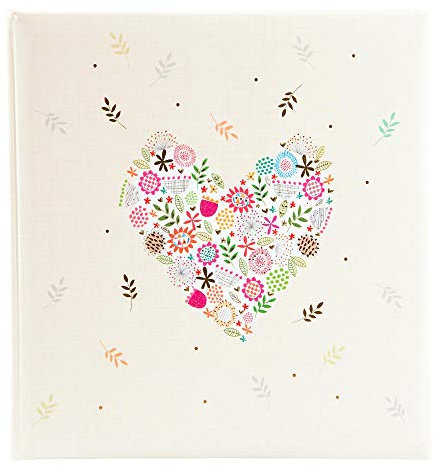 goldbuch 08 182 - Hochzeitsalbum Flowers in The Heart im Turnowsky Design, Fotoalbum mit 60 weißen Seiten und Pergamin, Erinnerungsalbum mit Goldprägung, Album mit Blumen Herz, ca. 30 x 31 x 4 cm