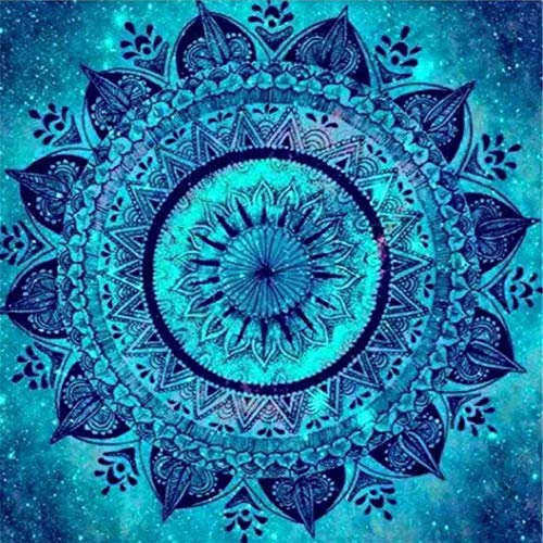 ABEUTY 5D Diamond Painting DIY Full Drill Strasssteine, blaue Mandala-Blume, Malen mit Diamanten, Kristall-Diamant-Kunst-Kits (blaues Mandala)