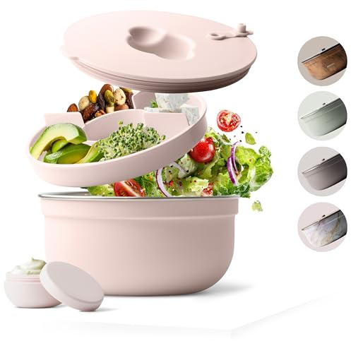 MAMEIDO Ensaladera para llevar 1,5 l (Blush Kissed)