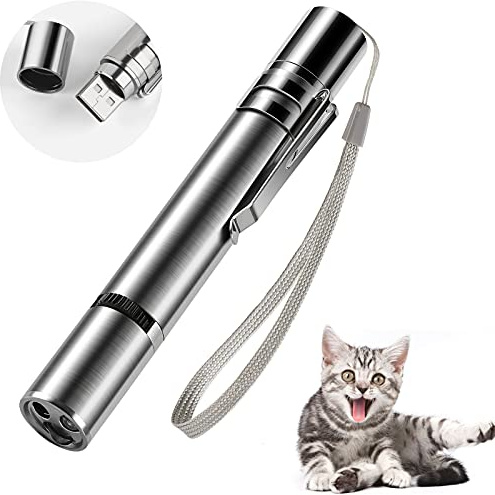 HezzLuv Jouets Interactifs Pour Chats Et Chiens, Jouet Chat Avec Voyant Led, Intelligence De Jouet De Chat éLectrique Jouets Chats Pour Exercices Entrainement, Rechargeable Par Usb, Jeu Interactif