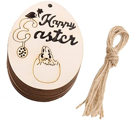 20st Ostern Holzfarbe Tags Holz Handwerk Ostern Holzverzierung Ostereier-chips Ostereier Bemalbar Leere Holzverzierungen Osterparty-dekoration Hängendes Hohl Anhänger Hölzern