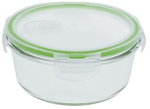 Amig - Recipiente Hermético para Alimentos Mod.500 - Contenedor de Cristal Válido para Microondas, Horno, Congelador y Lavavajillas - Fácil de Limpiar - Anti Olores - Capacidad: 840 ml