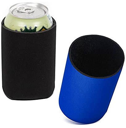 2Pcs Beer Cooler,Soft Neoprene Can Coolers for Soda Cans Beer Cans Beer Bottles(Blue and Black)