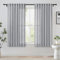 Fmfunctex Grey Pencil Pleat Sheer Curtains for Bedroom 54 Drop Linen Textured Eyelet Curtains for Living Room Semi Sheer Light Filtering Window Curtain Drapes for Dining Room 2 Panels